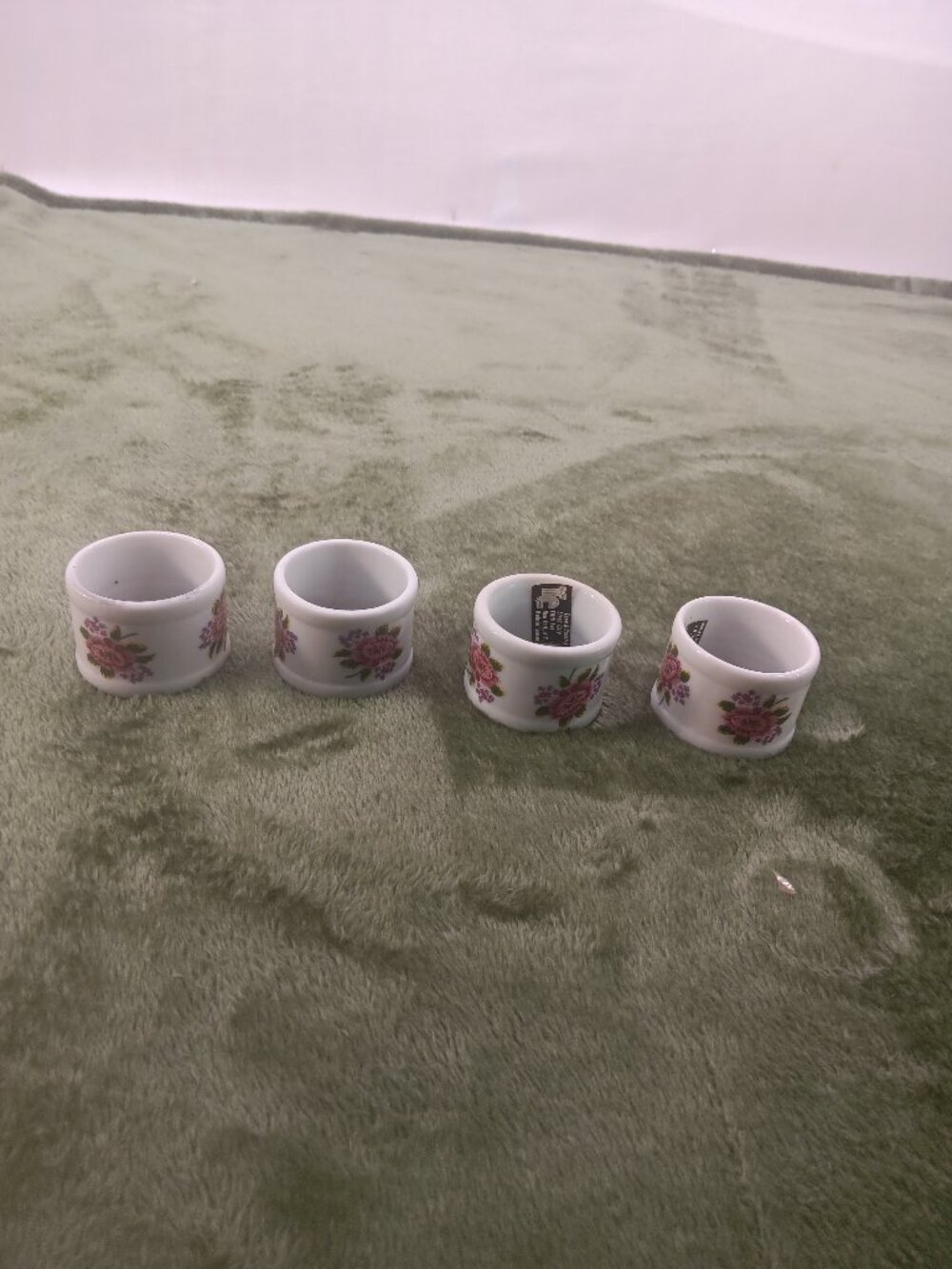 Vintage Town And Country Napkin Rings Porcelain Set Of 4